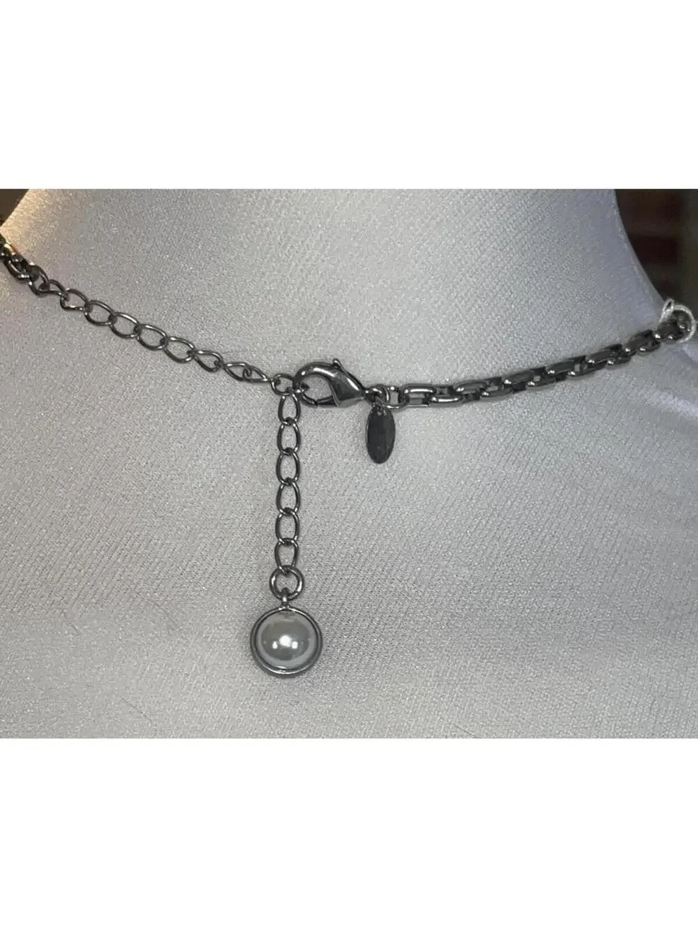 Tia Sophia Vintage Style Mixed Charm Necklace with Cameo and Faux Pearl
